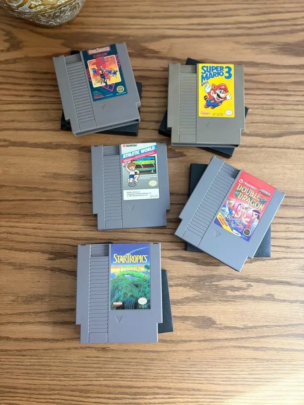 Authentic Nintendo NES Lot Of 5 Games Super Mario Double Dragon Gunsmoke